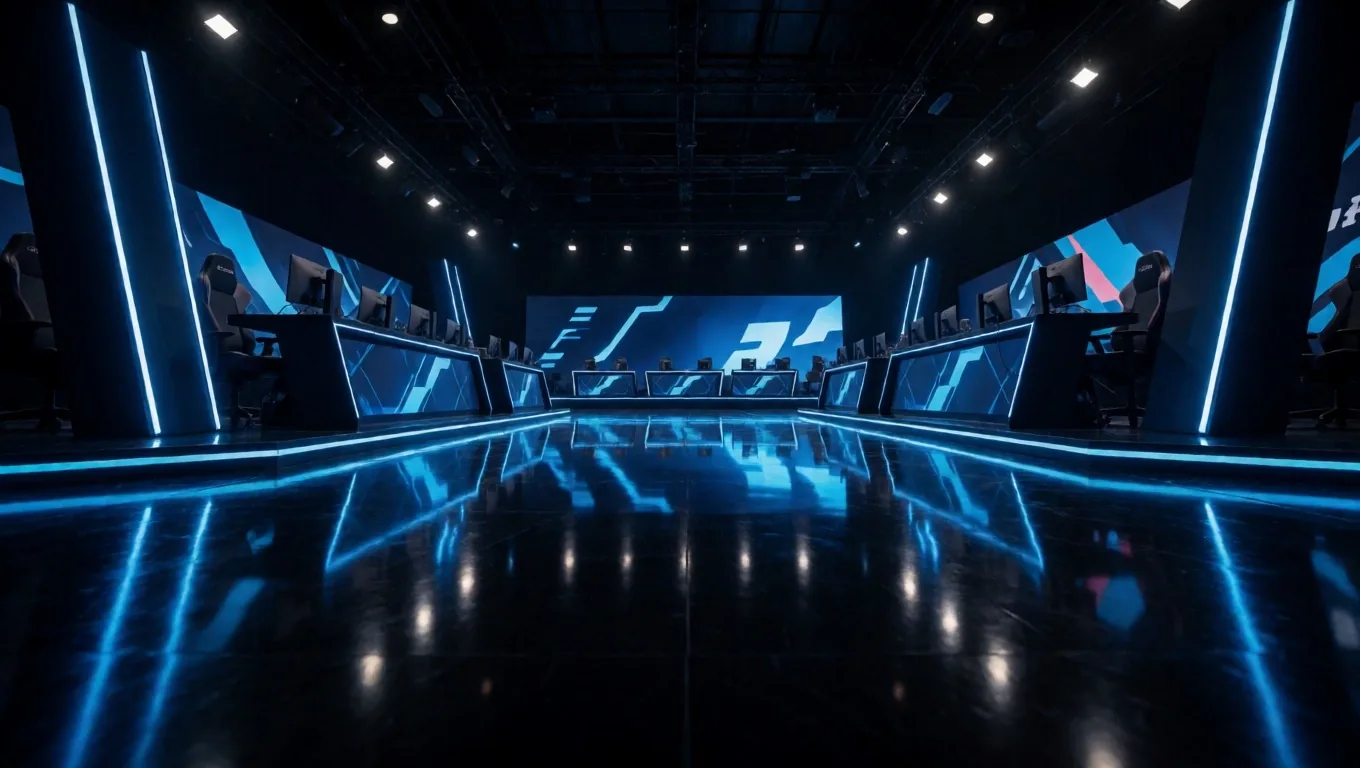 Sala de competición de eSports antes de un partido en Madrid